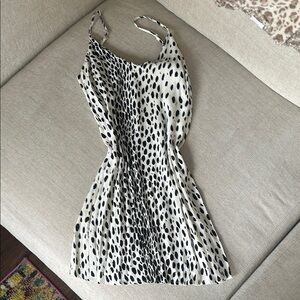 Reformation Black and White Spaghetti Strap Sundress